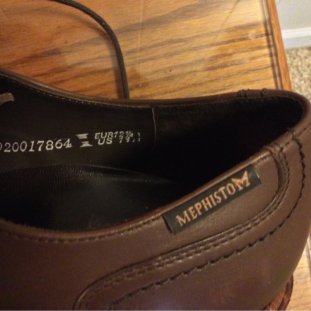 Mephisto Men's Dark Brown Leather Oxfords - Picture 6 of 7
